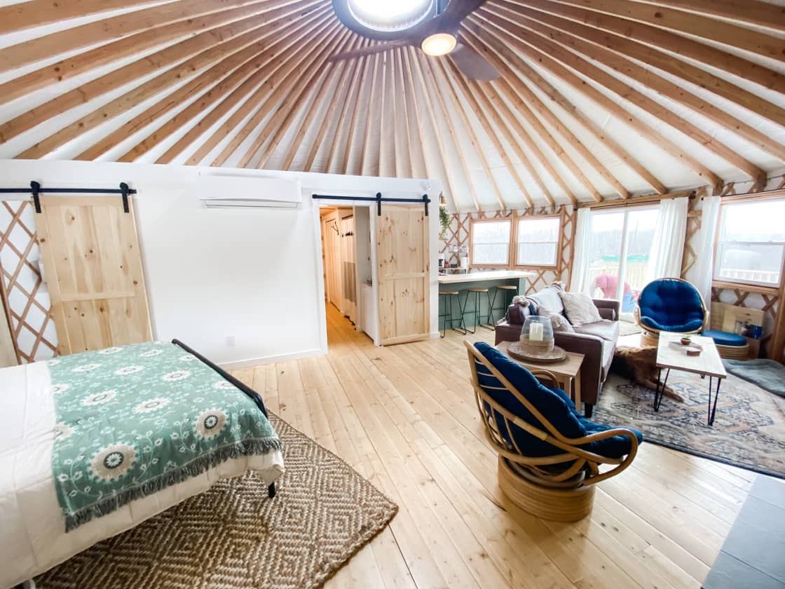 When you walk into the yurt you will be surprised by how spacious the yurt is!
