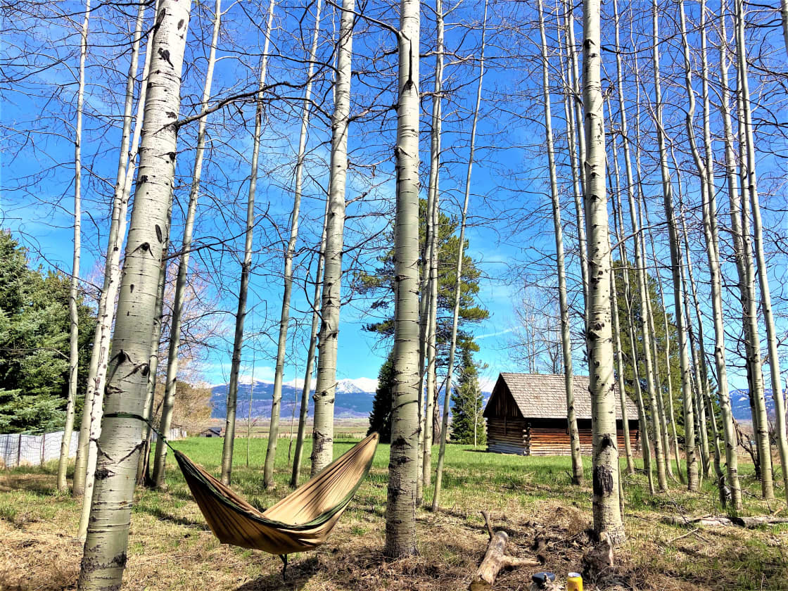 Pitch a hammock or a tent and enjoy the amazing views over the Teton Valley