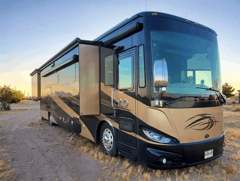 Park your luxury RV on the waterfront.