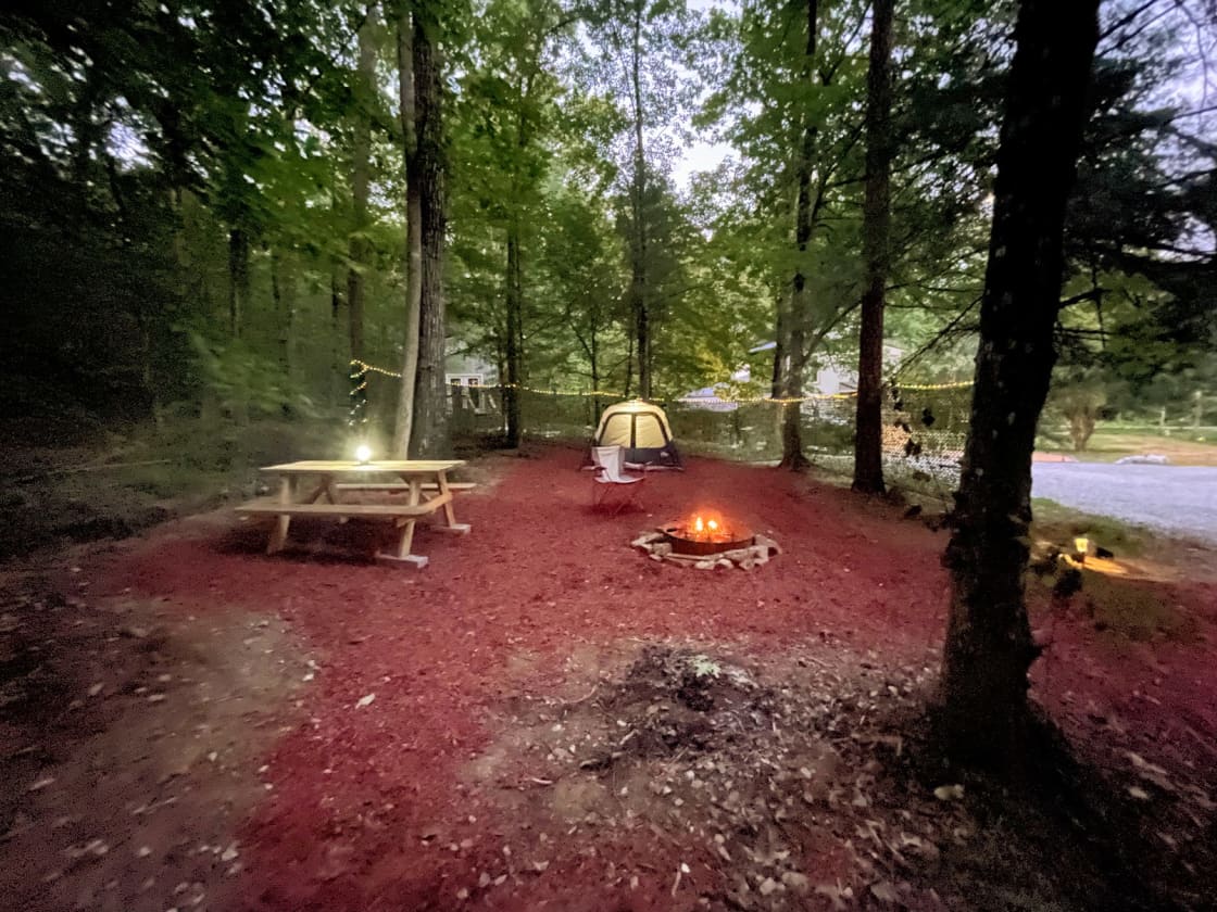 Private campsite w/ fire pit, picnic table and toilet