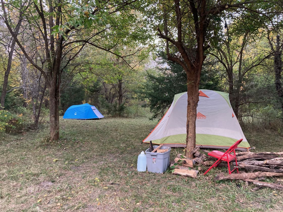 One of the camping sites on the south side of the creek.