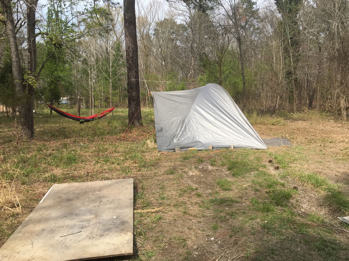 Couple of Guys pitched a tent!