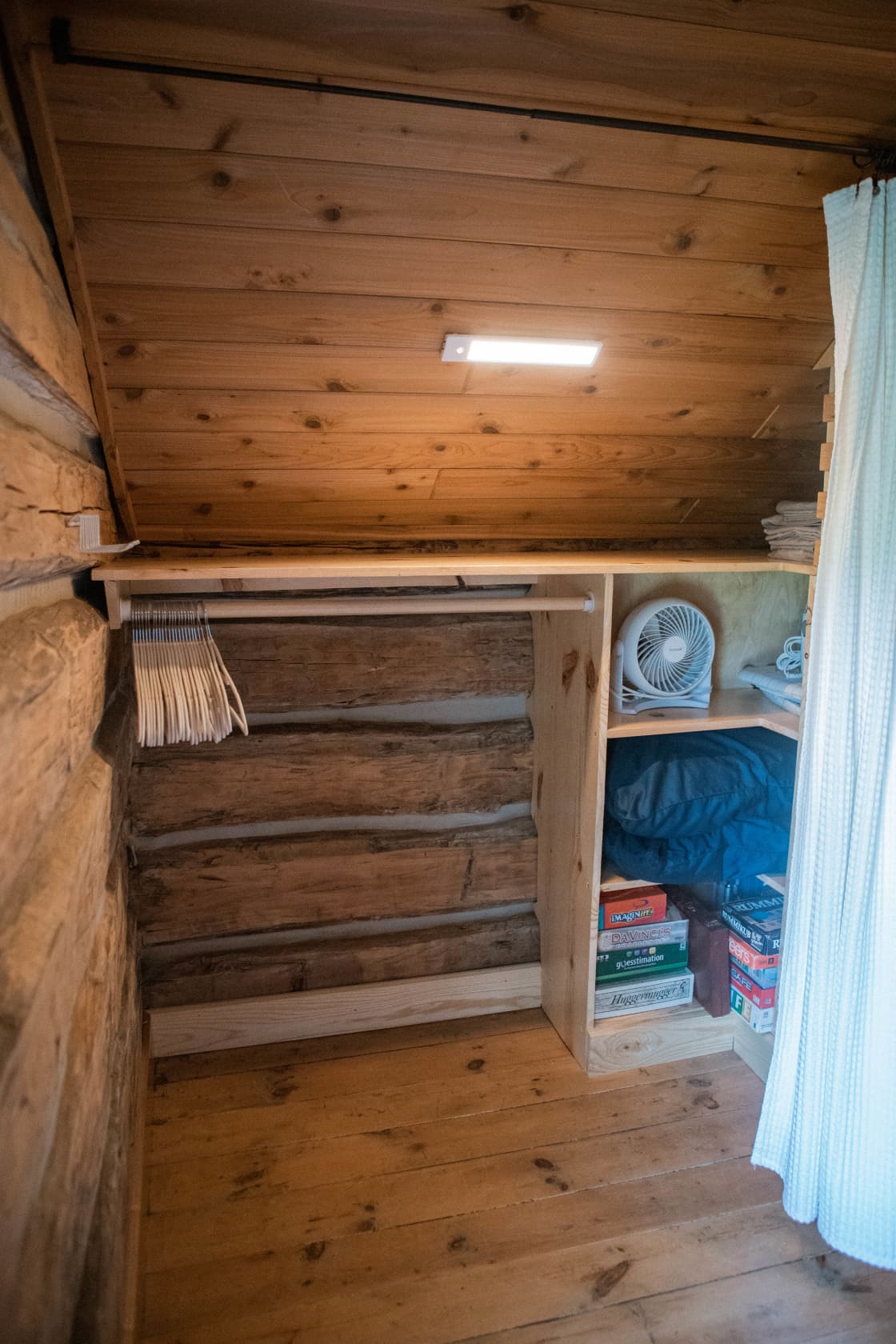 Plenty of storage area and room to hang your clothes in the bedroom closet!
