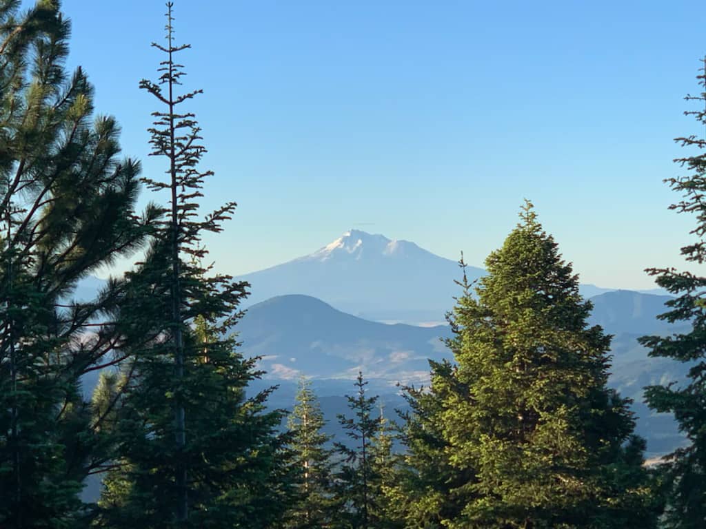 Nearby Mount Shasta seen from the property, and nearly three miles of private roads to explore.