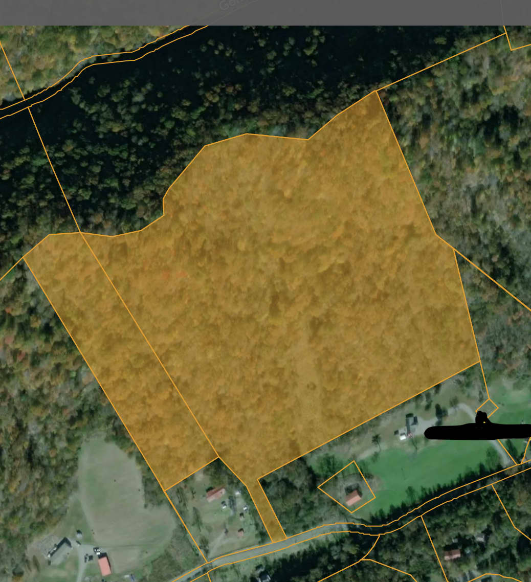 Map of property shaded in orange