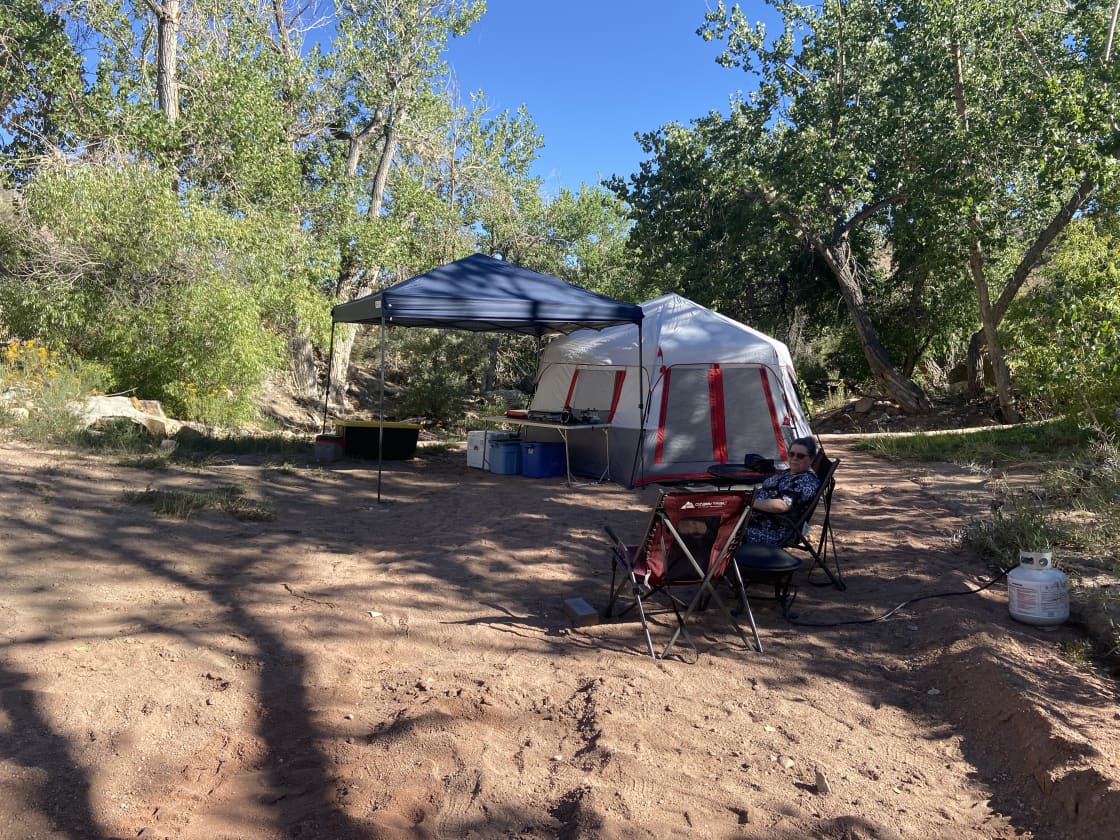 Dry creek bed made a good campsite 