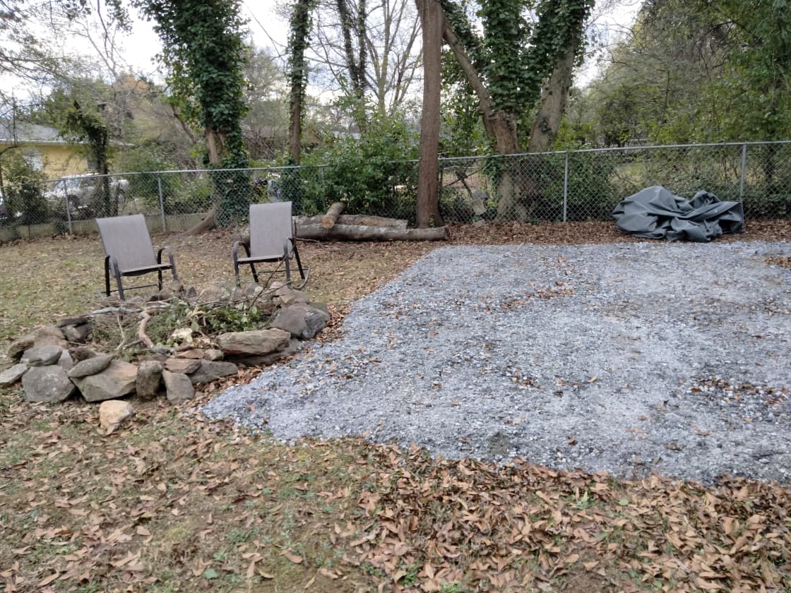 Large Gravel area with Firepit