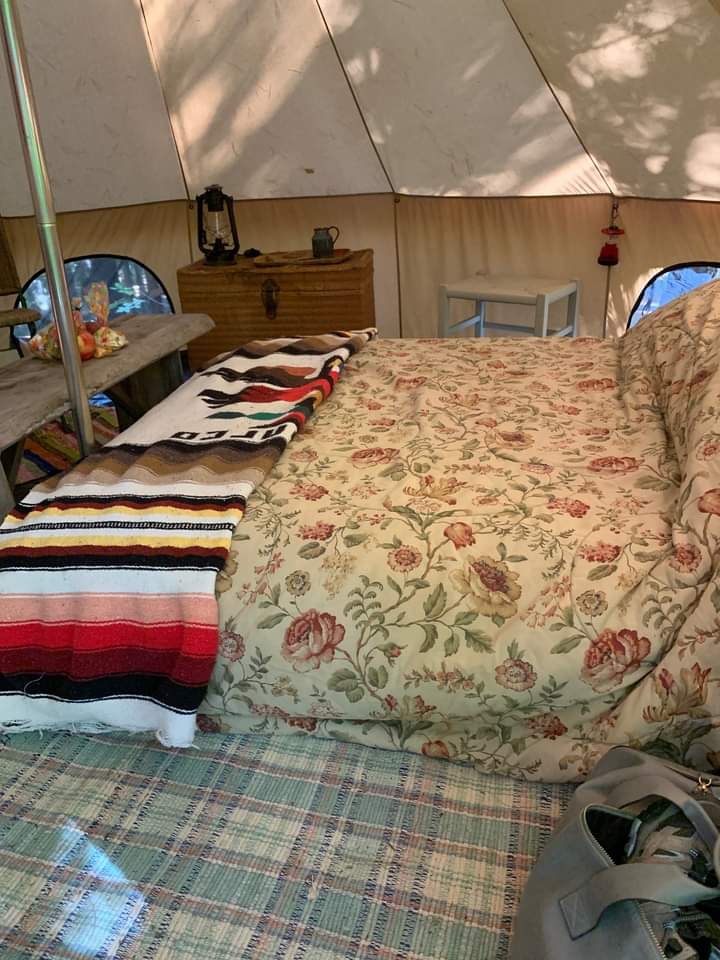 Comfy bed in Bell tent
