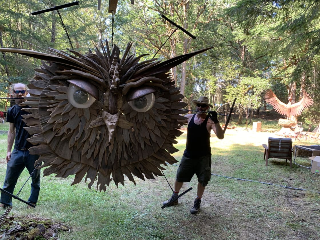 Meet Tuto the Owl. He’s usually hanging out in the barn, or maybe in a tree in the woods 🦉 
If you ask nicely maybe we’ll light him up for your viewing pleasure…