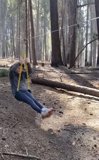 80 ft Zip line, tight rope, swings and hammocks around the property