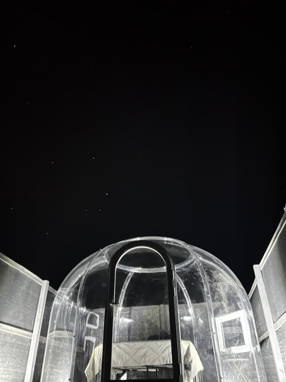 Dome at night with shad cloth 
