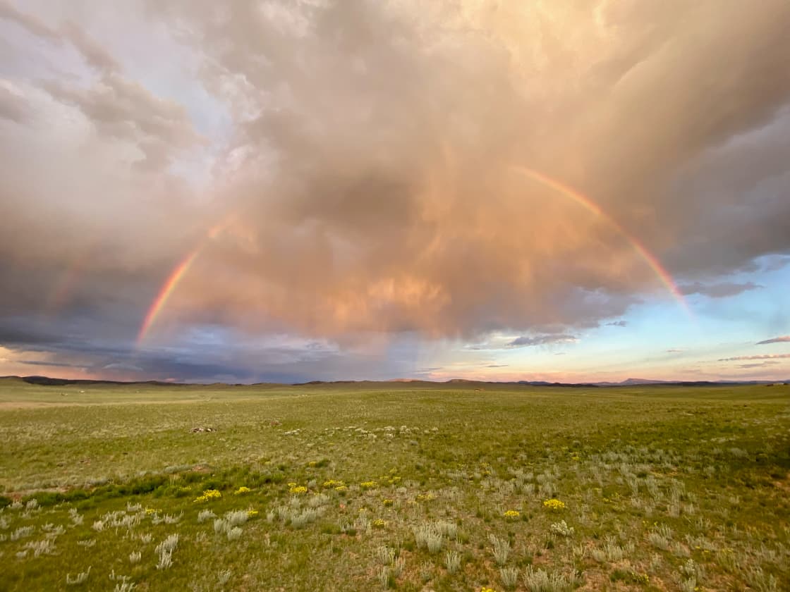 Rainbow over the land