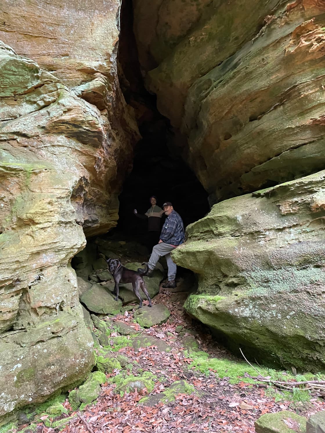 One of the many caves on the property