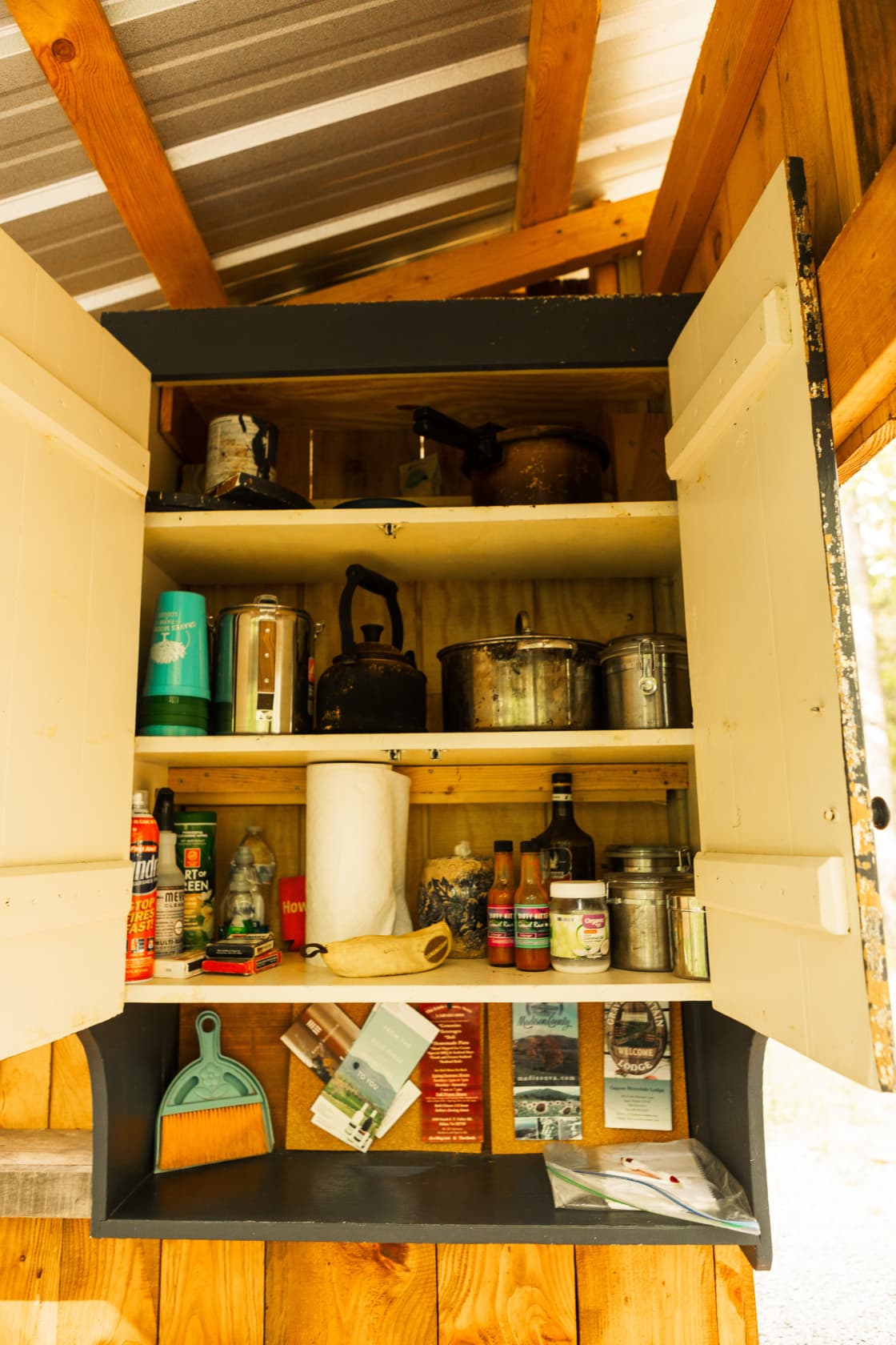 cabinet with essentials 
