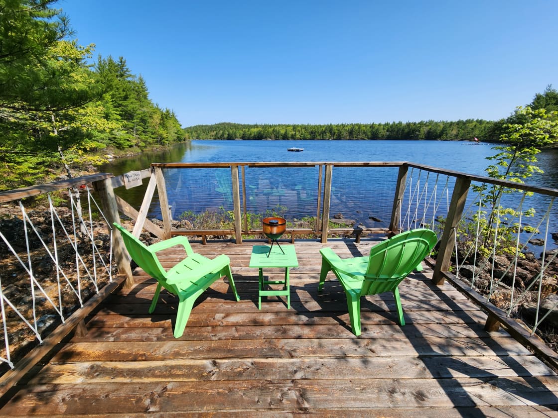 Relax on our 12x13 lakeside deck