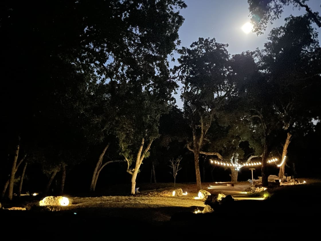 Full moon over the patio
