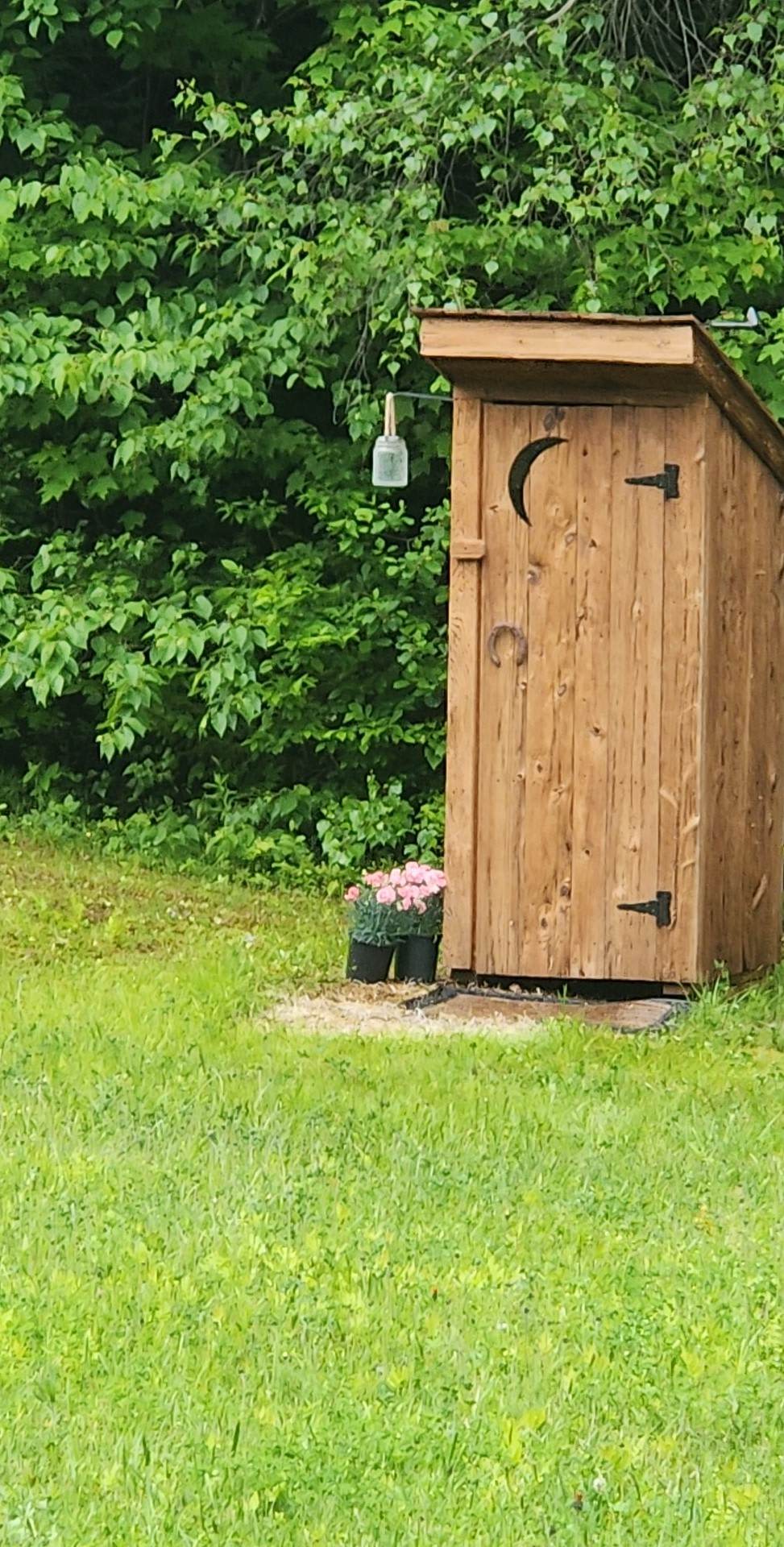 We have a charming outhouse, stocked with solar lighting for even nighttime ease. 