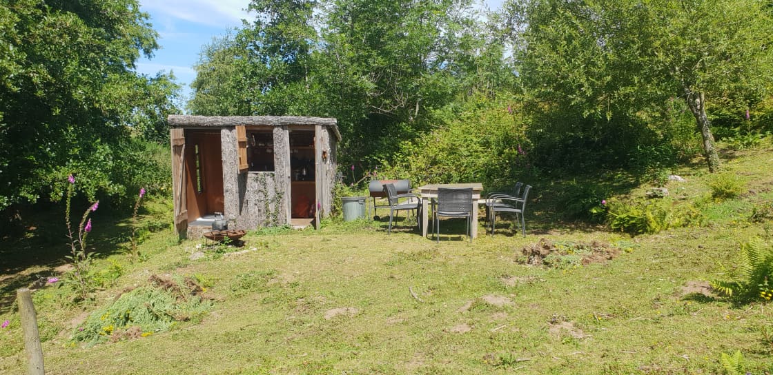 kitchen and solar/gas shower hut