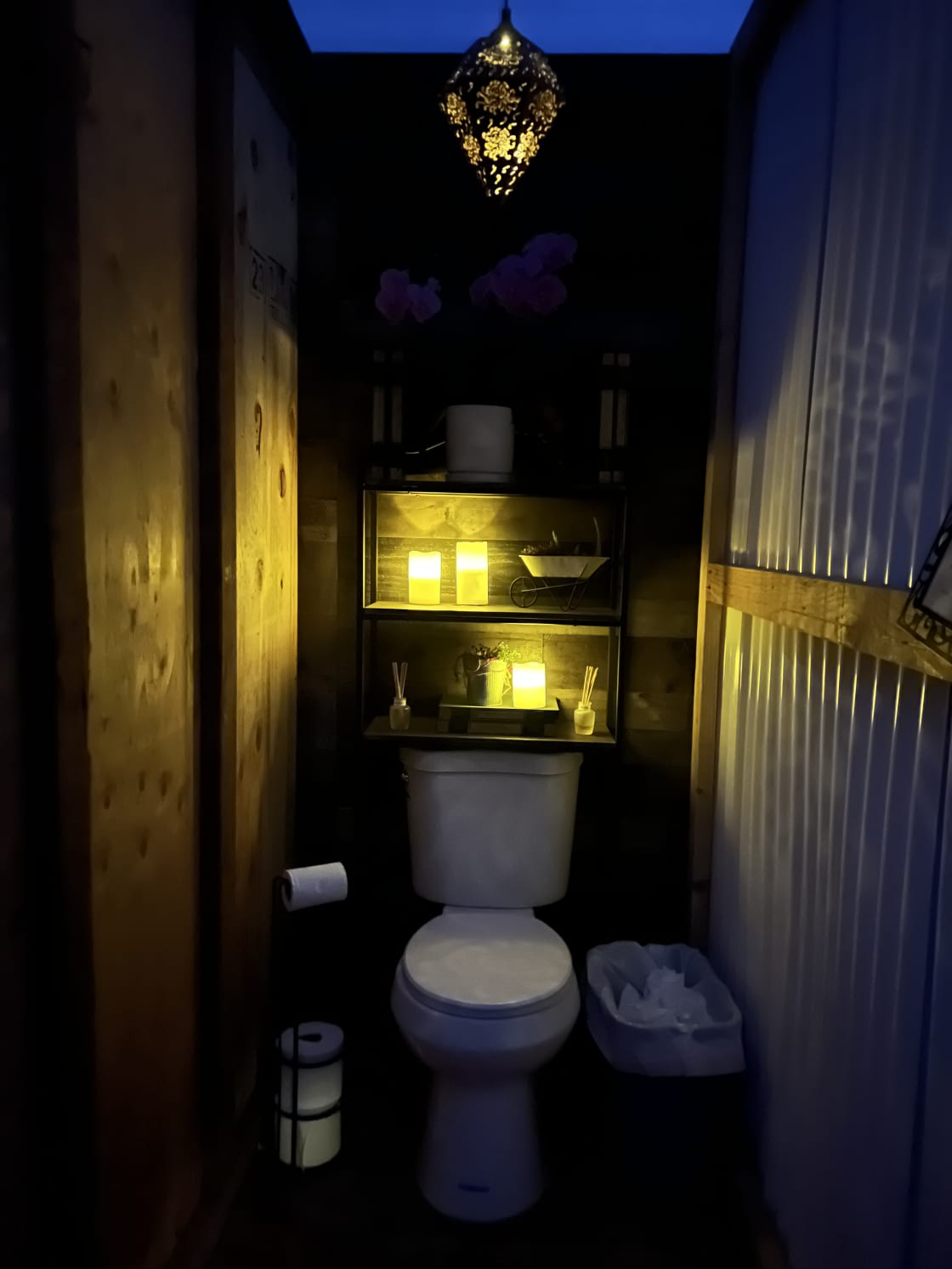 Toilet room at night