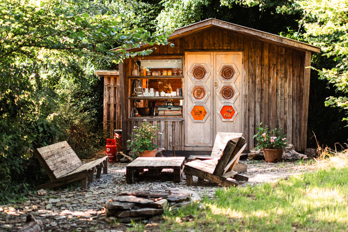 The Beehive cabin, tucked away in the woods
