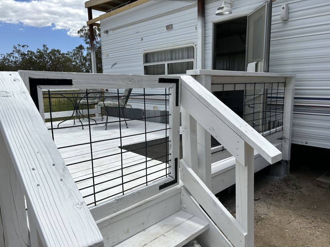 Fenced and gated deck to keep your fur babies secure