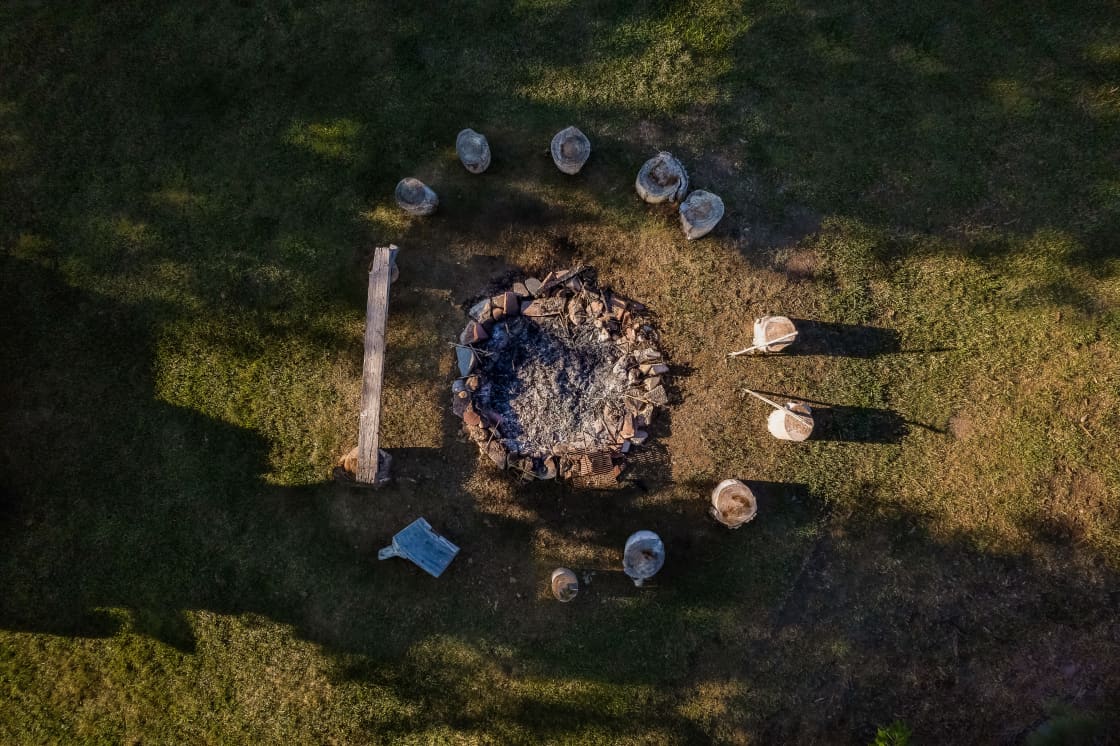 The fire pit could accommodate larger camping groups! 