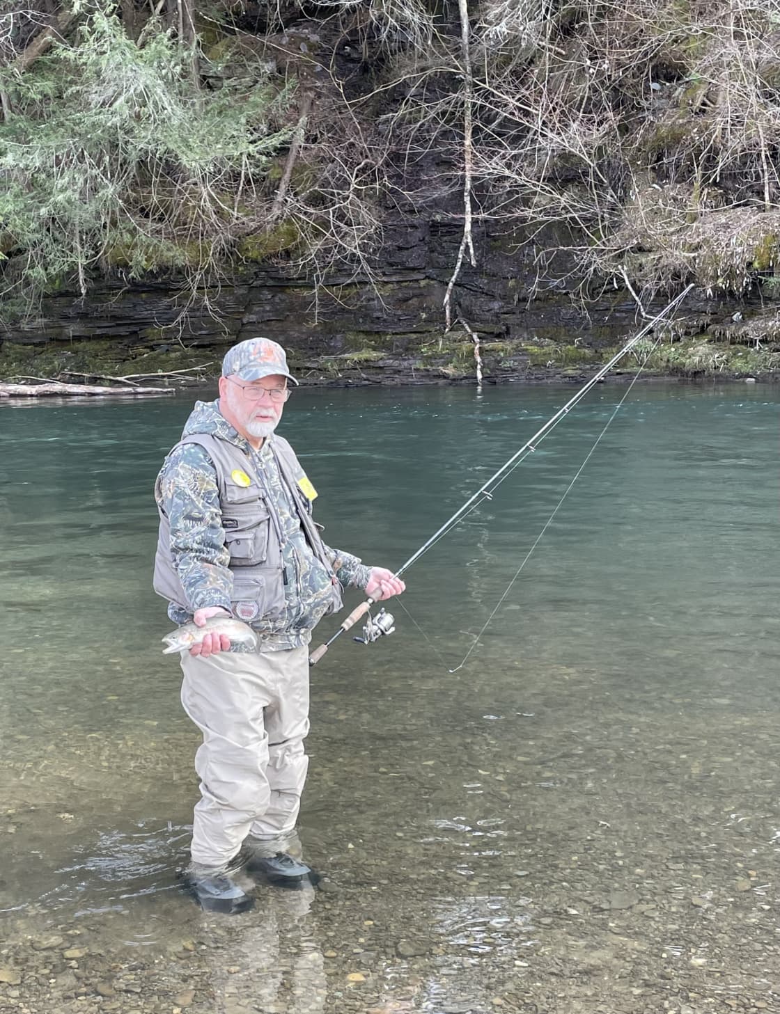 Fishing in Pine Creek 1/4 down stream
