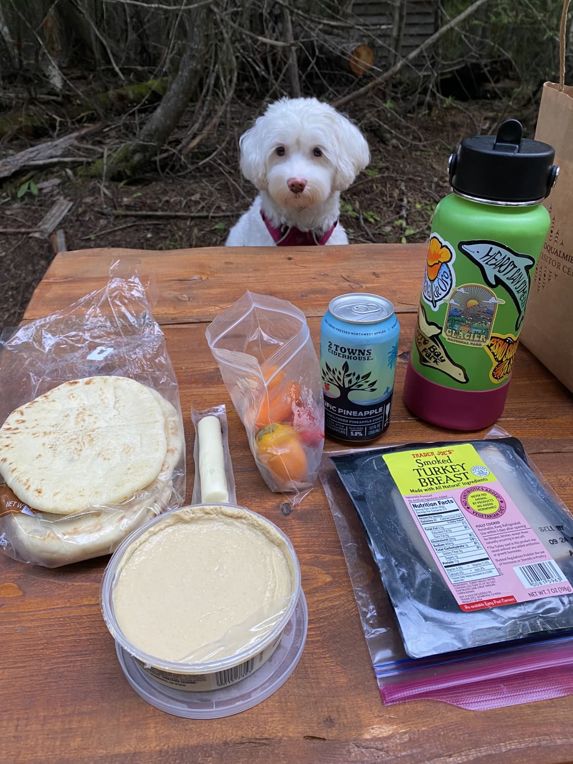 Camp dinner with Millie