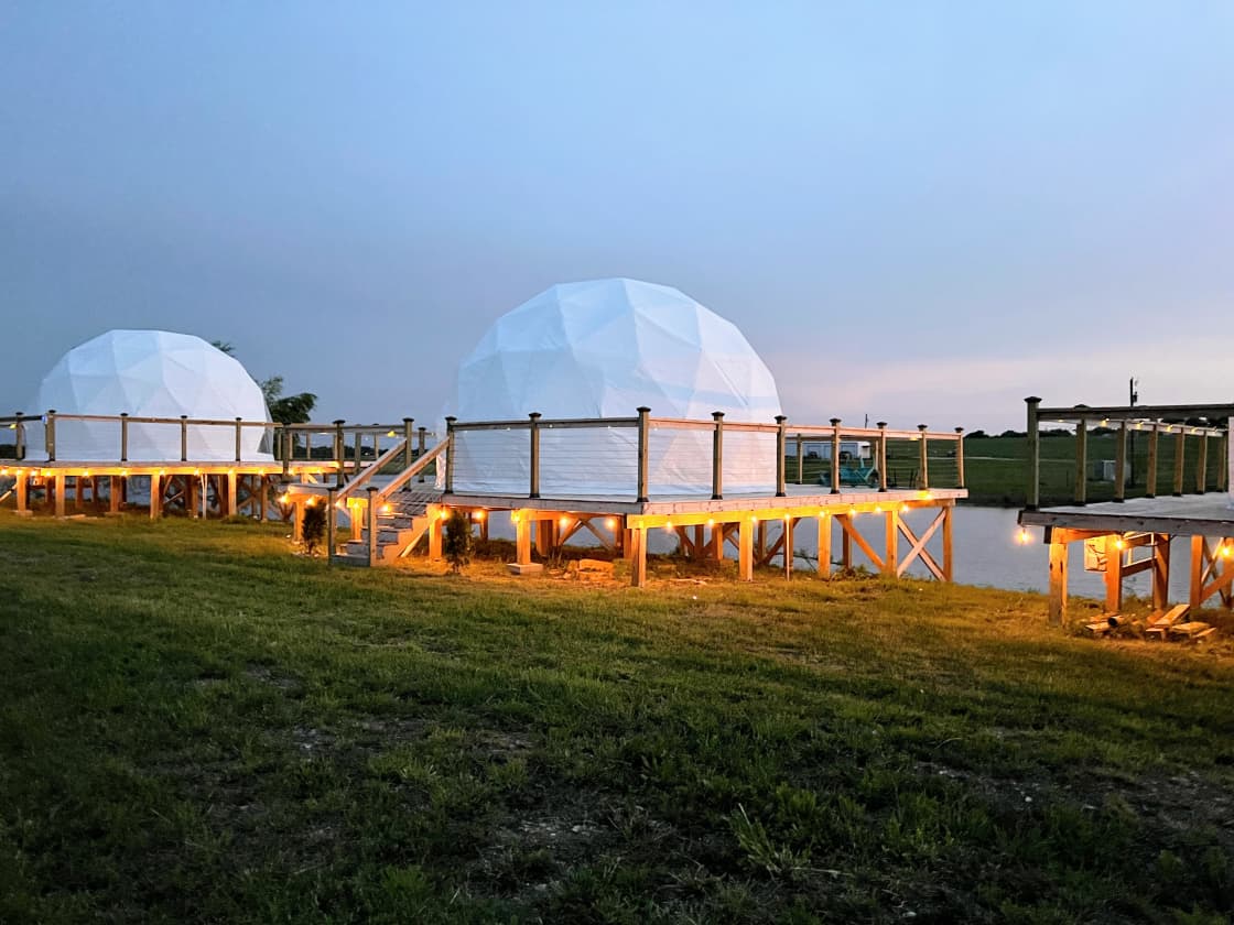 Four sunset domes