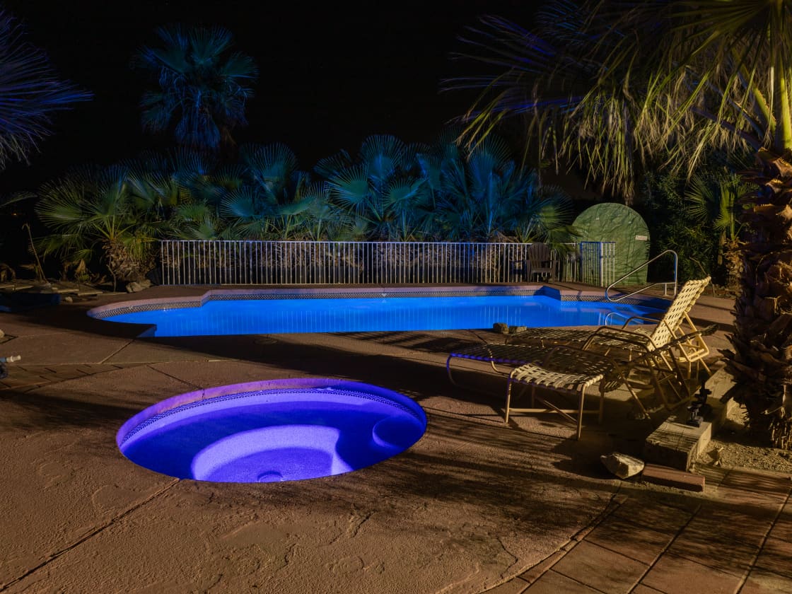 Lit up pool for night swims