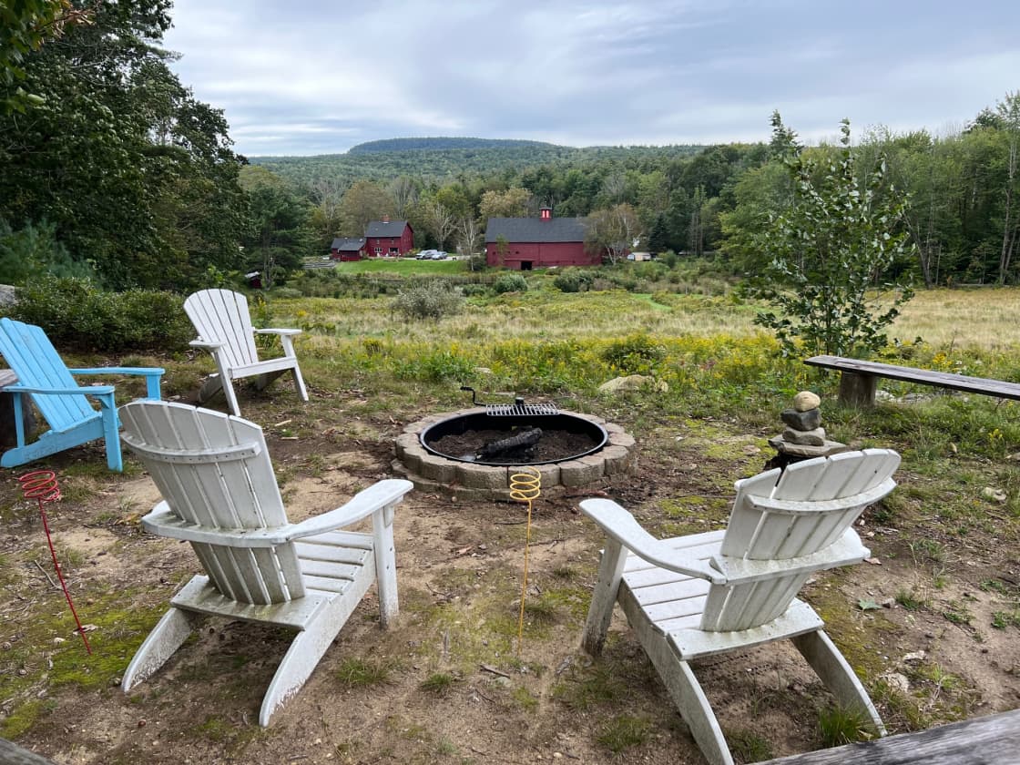 Communal fire pit and chairs