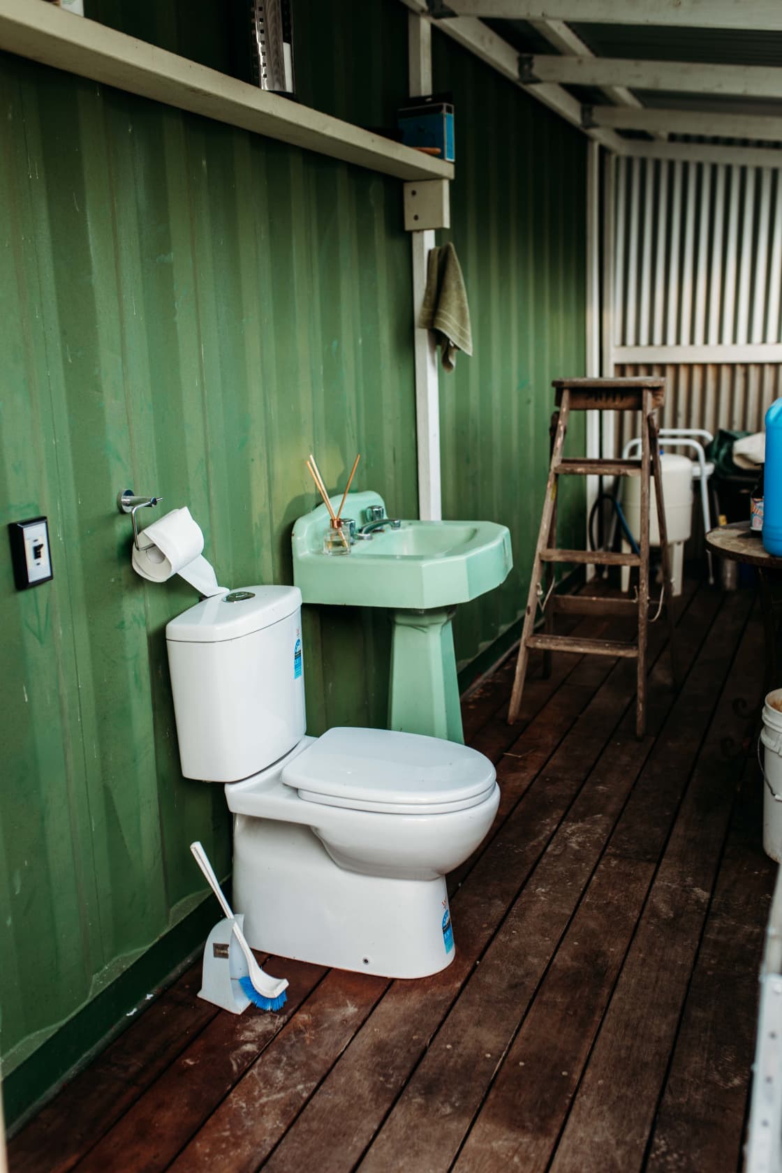 Outdoor toilet at the back of the barn