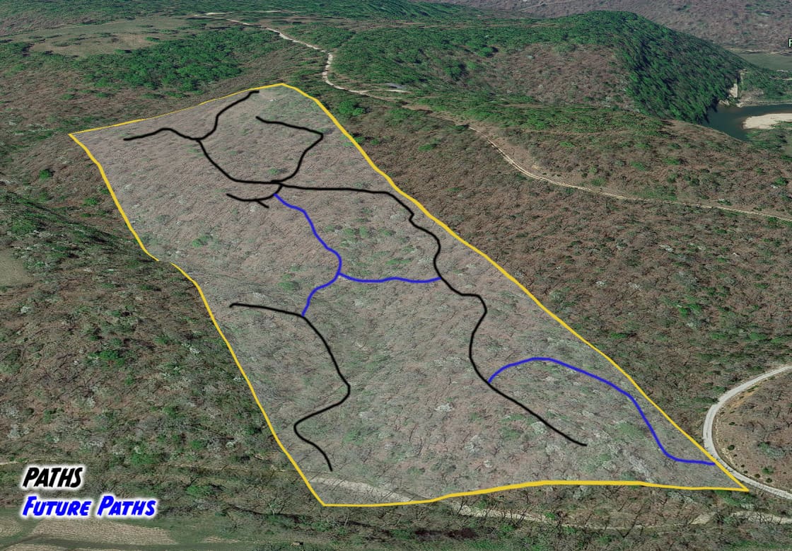 Map of some of the main trails on the property.  