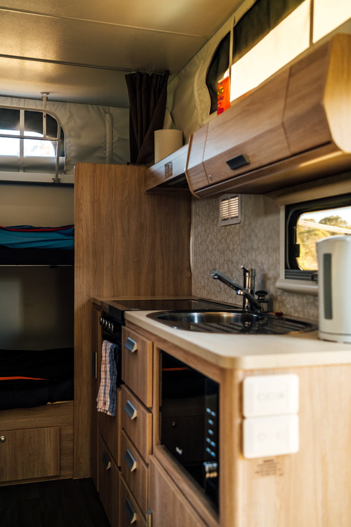 Full kitchen inside the caravan! 