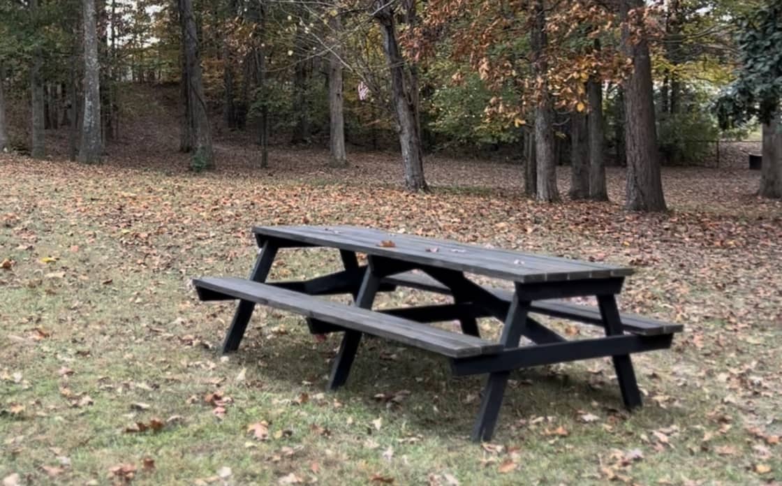 Picnic tables available throughout meadow and on site if requested.