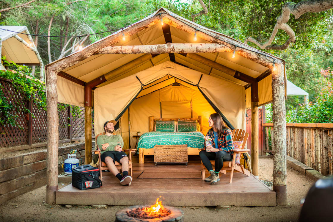 Kick back on the deck of your luxury tent.