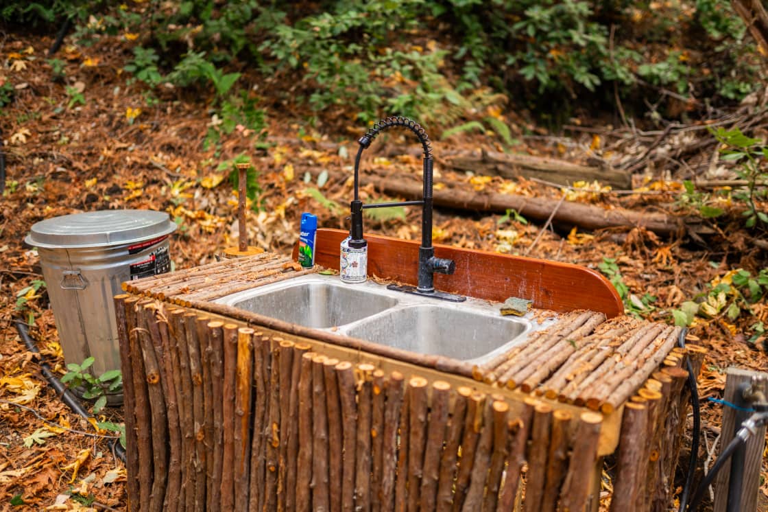 Outdoor sink to wash your dishes!