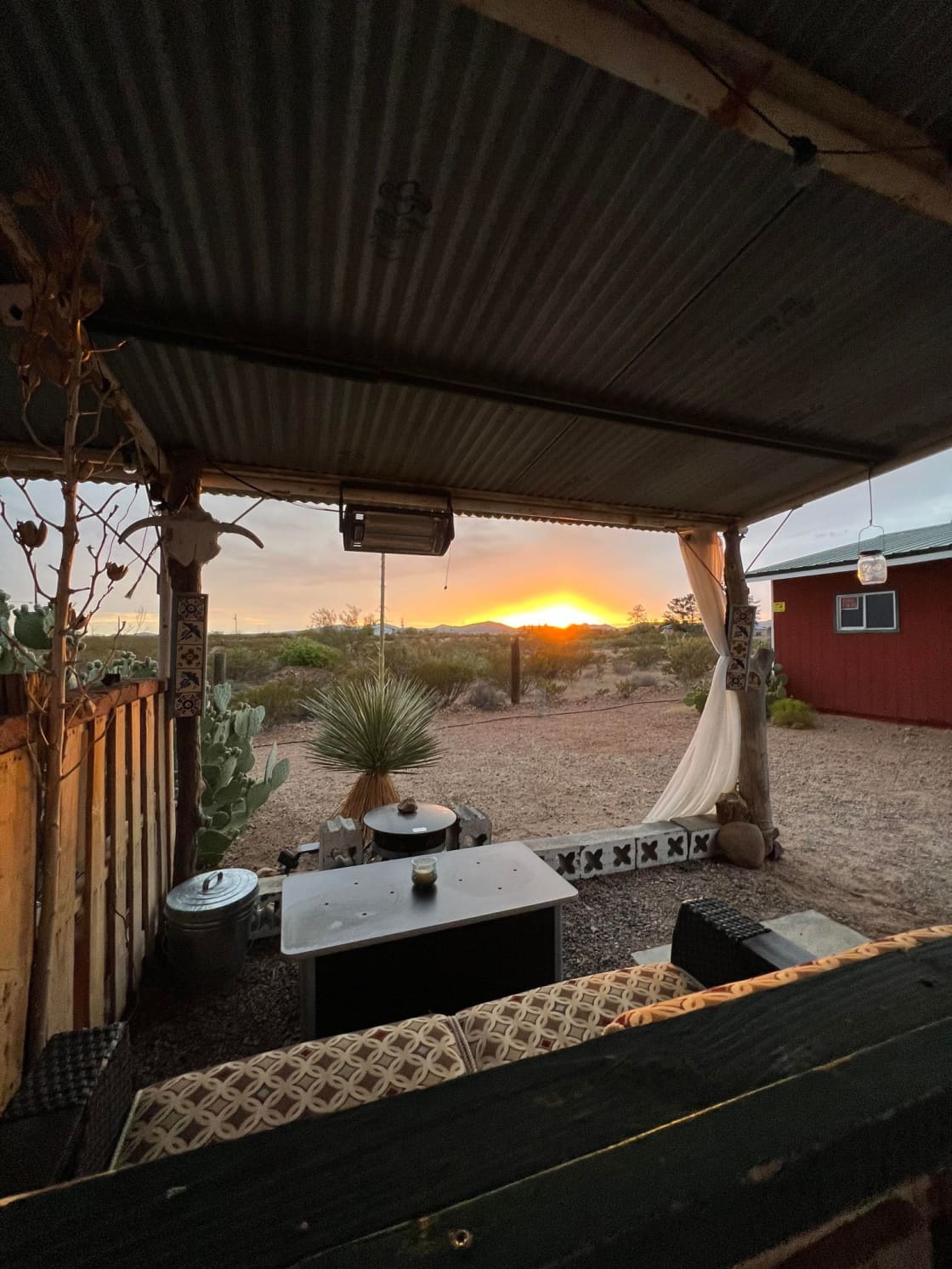 Your private sunset room with a view. It changes EVERY NIGHT! Oh, did I mention the firepit?
