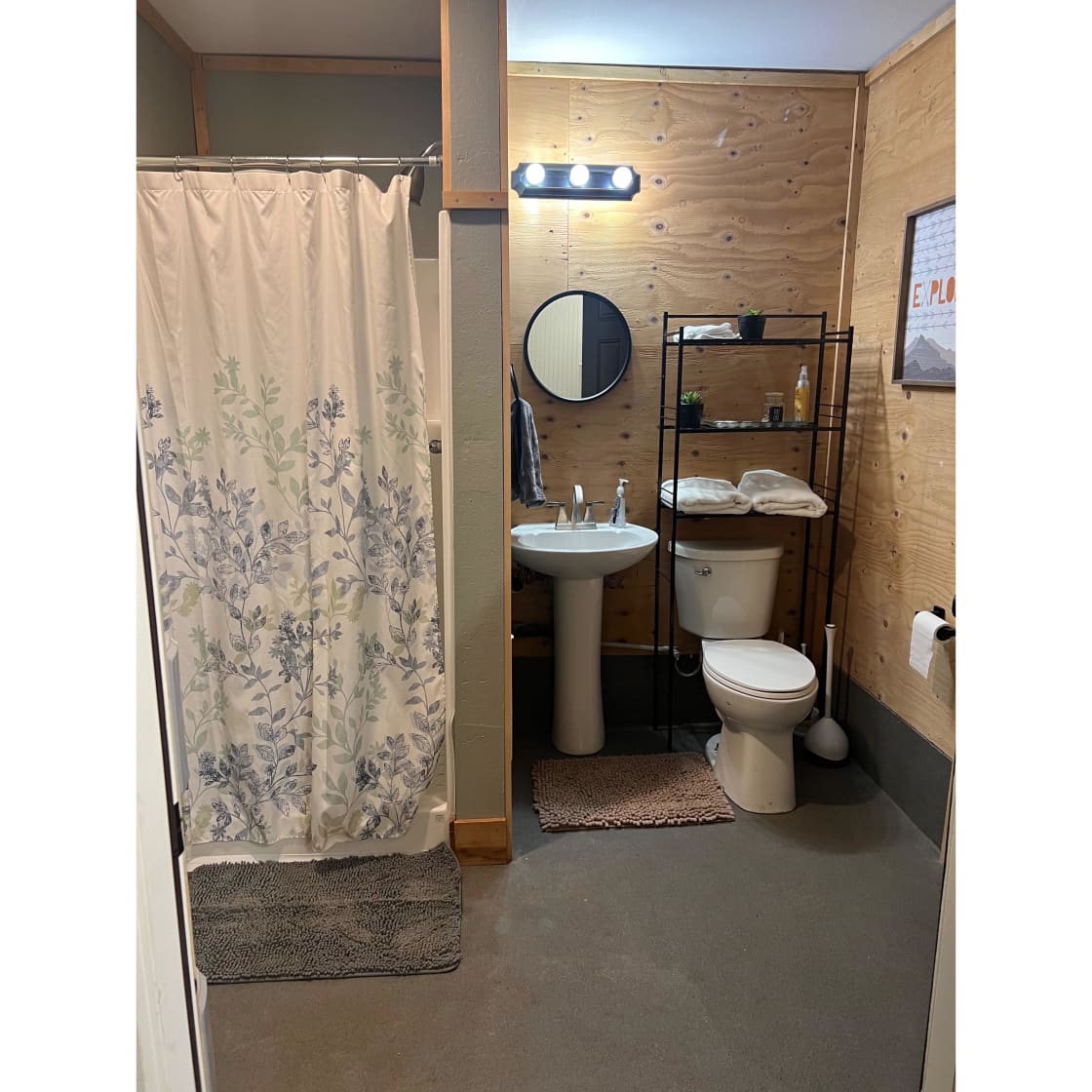 Full bathroom with shower!  This is NOT attached to the cabin but is a short walk away!