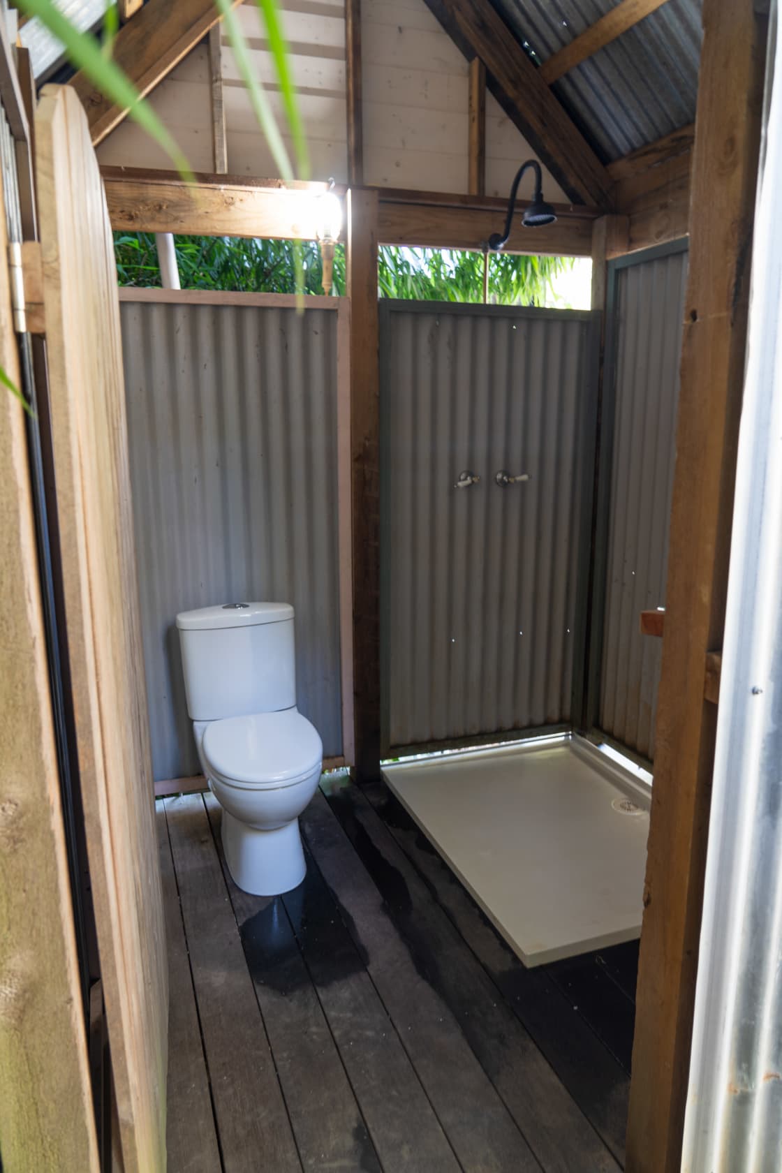Nice clean amenities with a shower and toilet