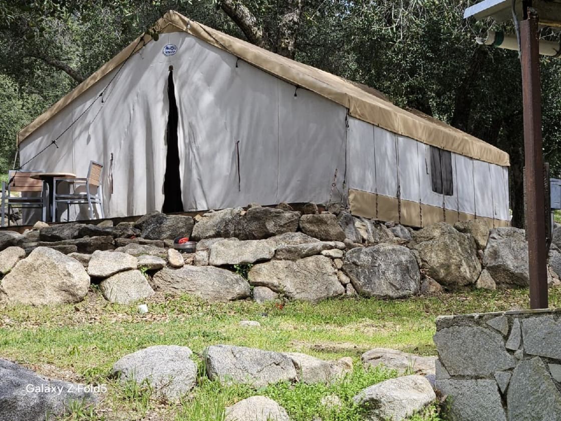 Rustic Glamping Tent also available.