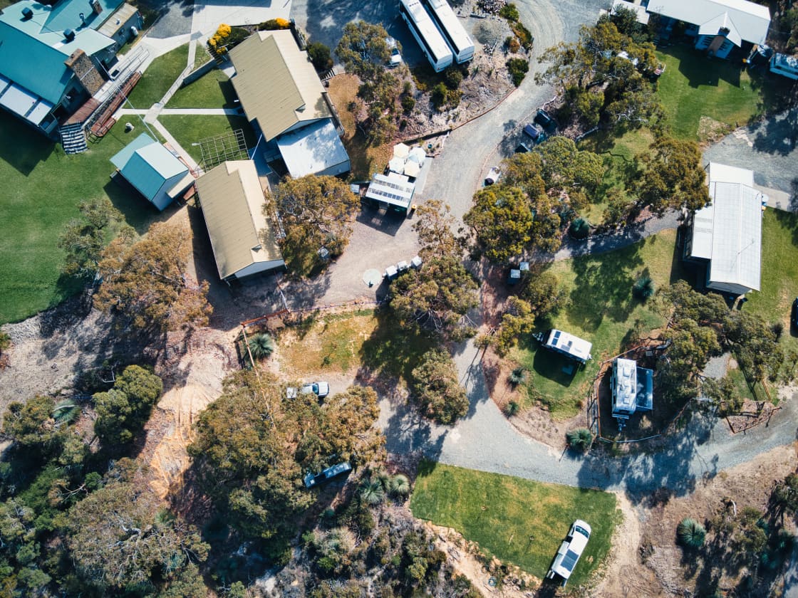 Drone shot of the campsite