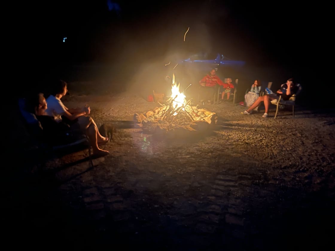 Enjoy the large fire pit when you book party paradise 
