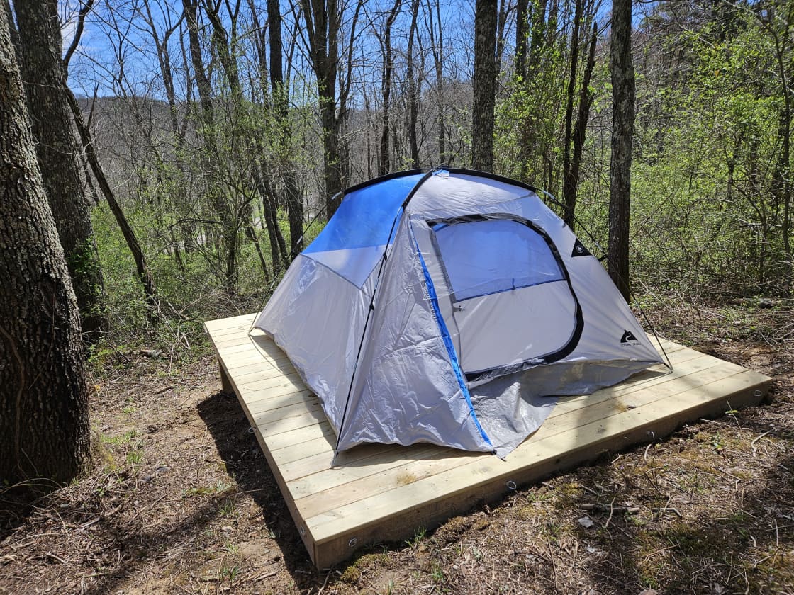 Example Tent on Tent Pad - Tent Not Included in stay