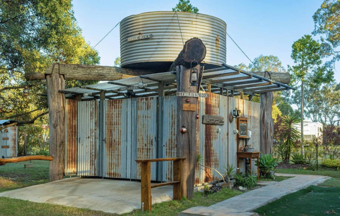 Tank block with 4 showers & toilets, voted best showers in Australia