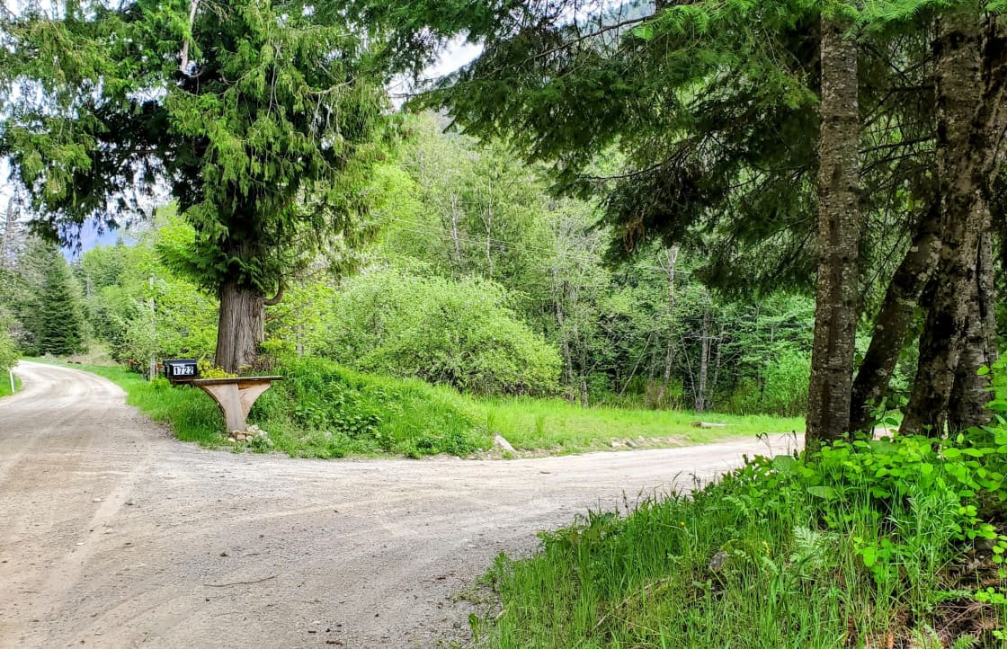 Driveway entrance to Maverick Mountain Home.