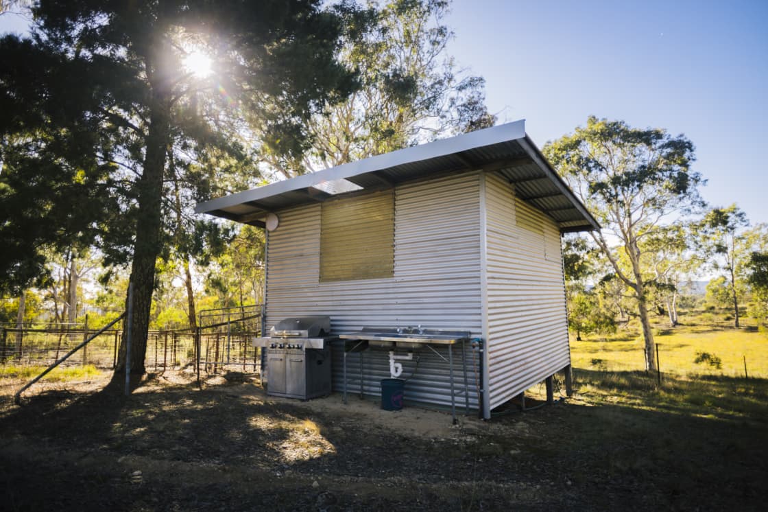 Shearers shed. Available if you like to cook inside
