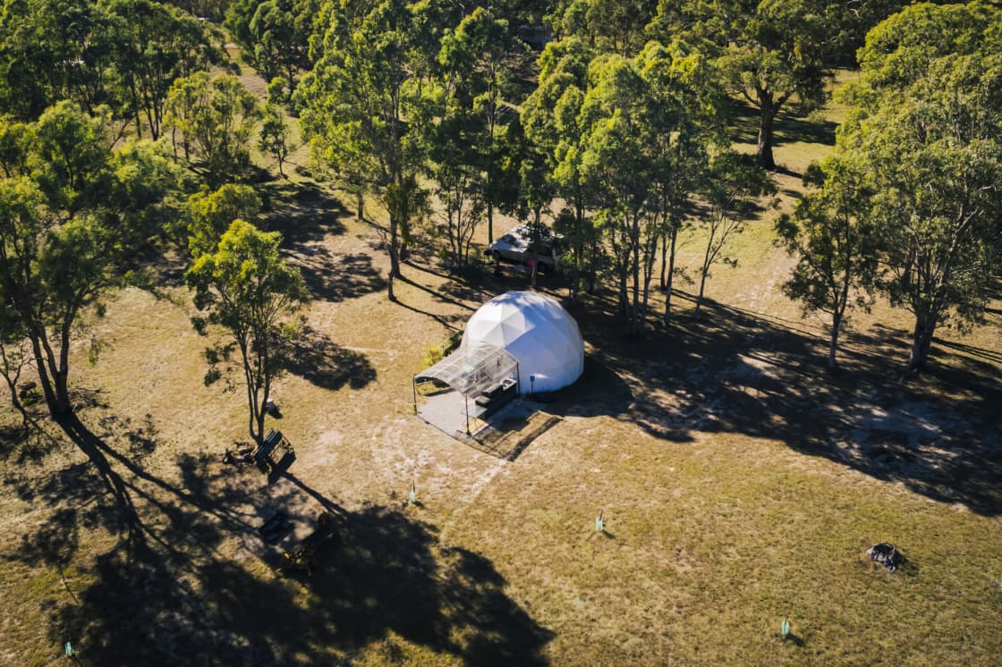 Birds eye view of the geodesic dome