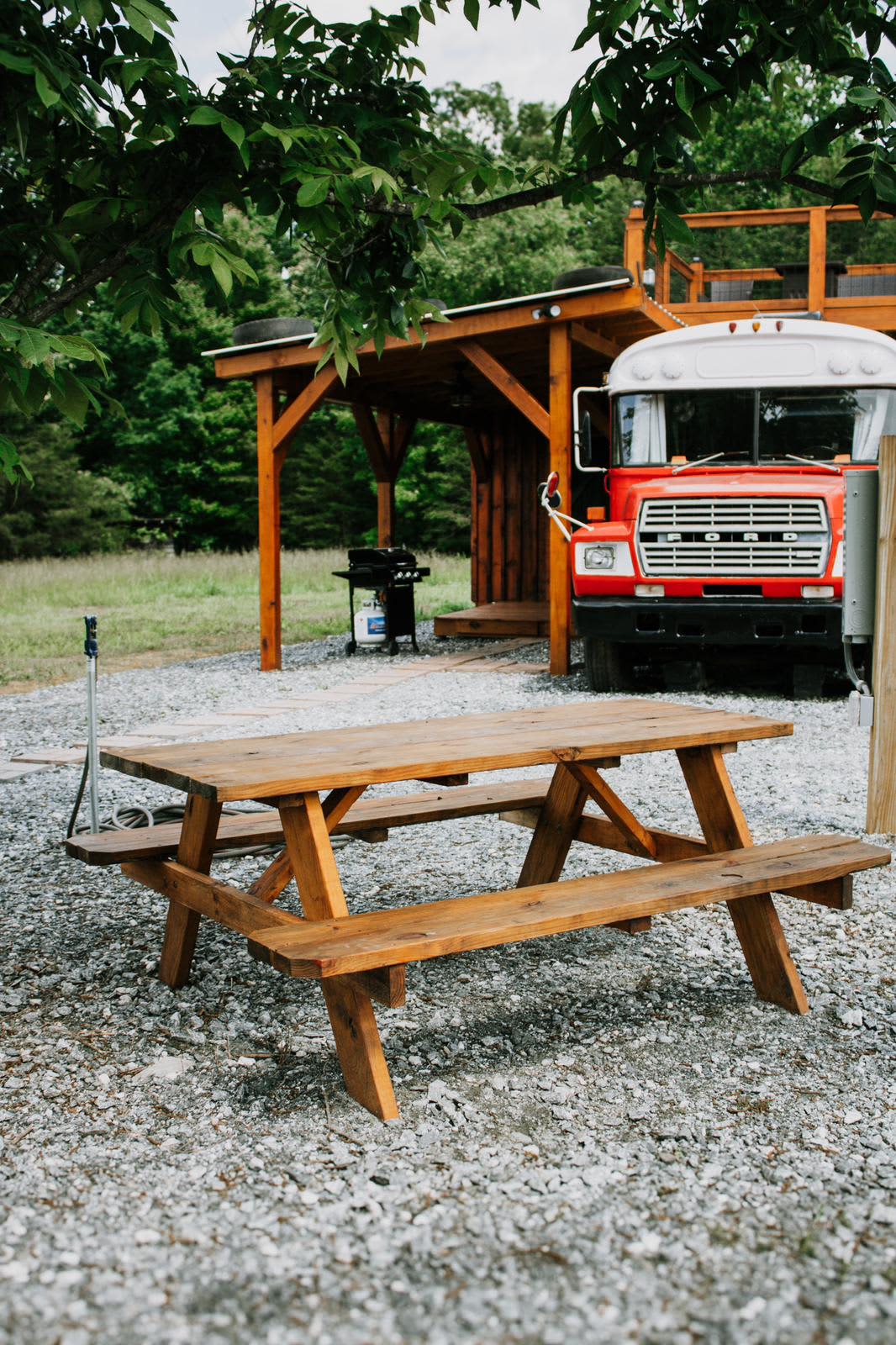 Rustic Ridge Rooftop Skoolie Hipcamp in Casar, North Carolina