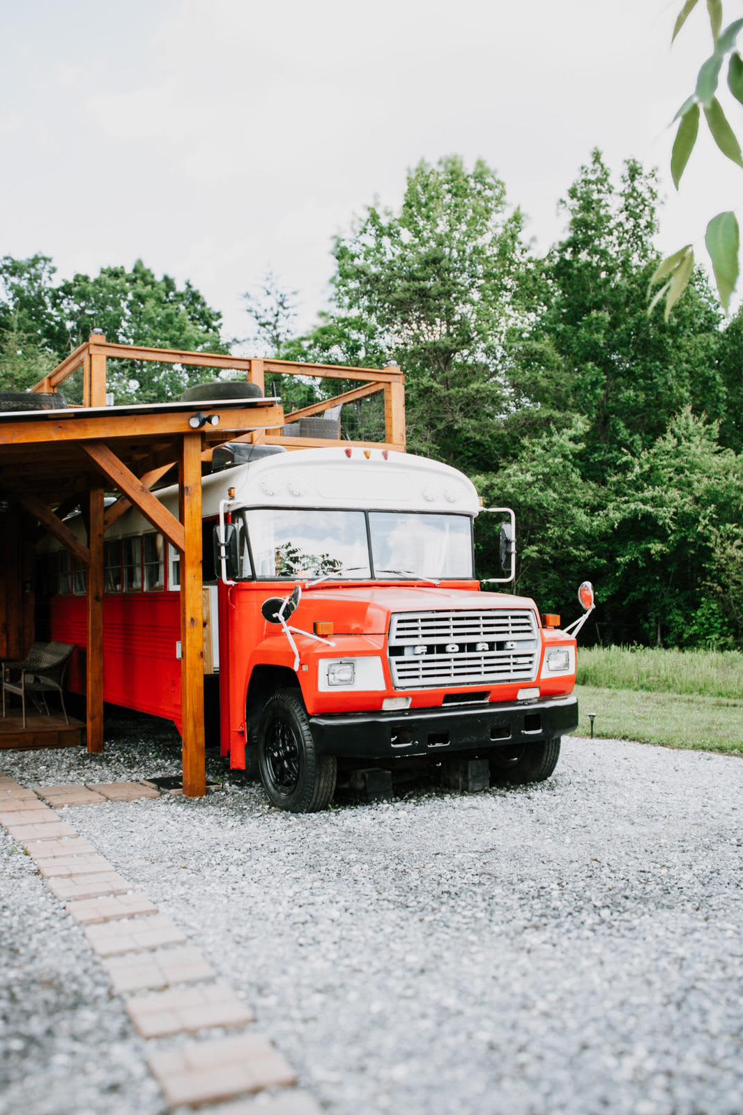 Rustic Ridge Rooftop Skoolie Hipcamp in Casar, North Carolina